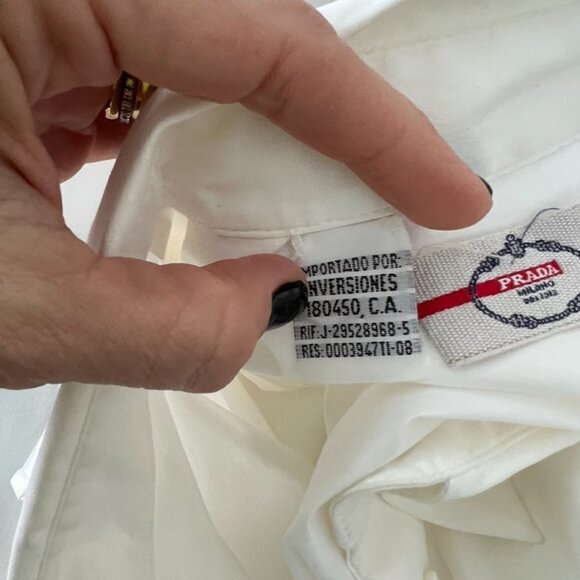 Prada white button down sleevless shirt size 44 - Picture 5 of 6
